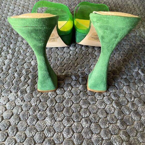 Chase & Chloe Lucite green slip on platform heels. Size 7.5 - Picture 10 of 11